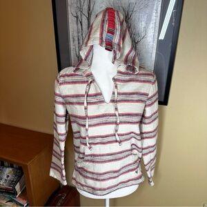 Roxy Waves & Rays Striped Hooded Pullover Sz S